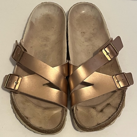 Birkenstock Yao Lux Electric Metallic Rose Gold Sandals - Picture 9 of 16